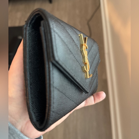 Saint Laurent YSL Monogram Small Flap Wallet in Grained Leather - Picture 10 of 16